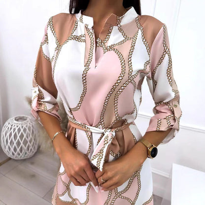 Damen Wickelkleid Floralmuster Gürtel Norvielle