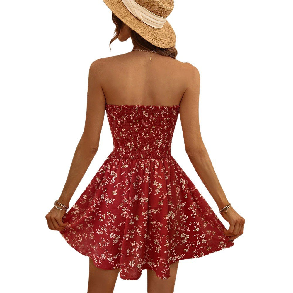 Damen Minikleid Sommer florales Design elastisch Norvielle
