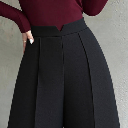 Damen Palazzo-Hose Hochtaillierte Falten Norvielle