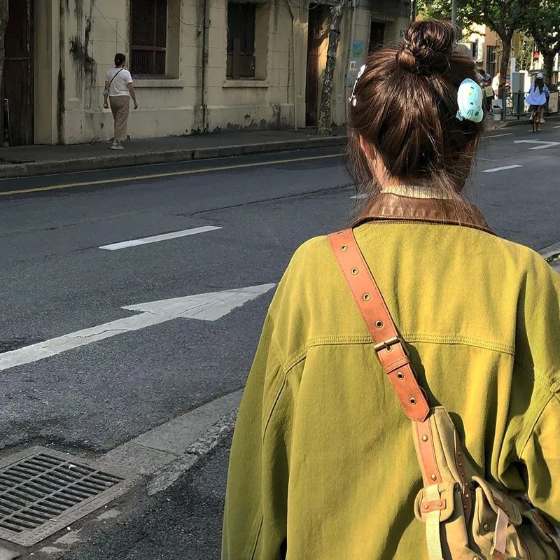 Damen Denimjacke Lässig Stickmuster