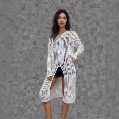 Damen Longpullover Netzdesign Norvielle