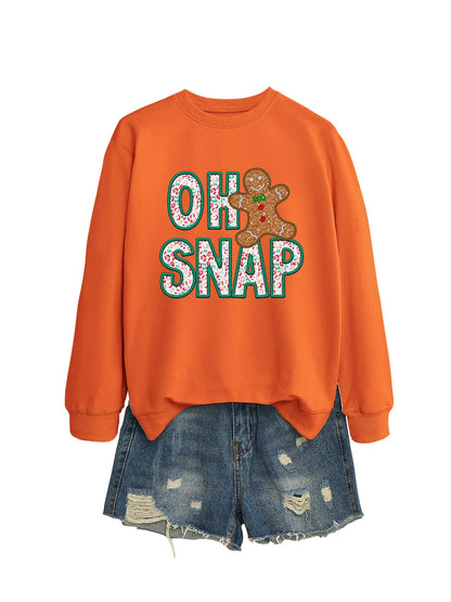 Damen Sweatshirt Lebkuchenmann Motiv Glitzer Schrift