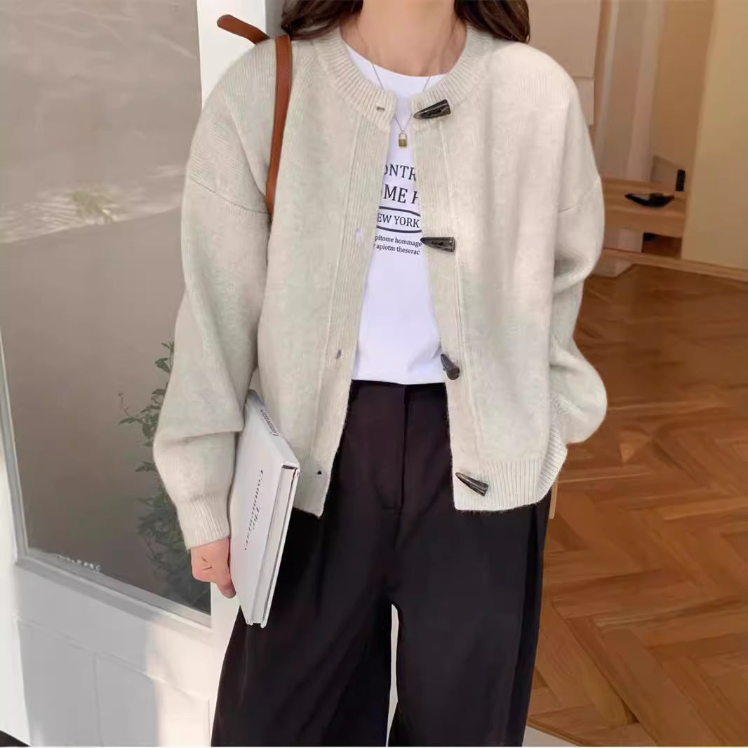 Damen Strickjacke mit Knöpfen Elegantes Design Norvielle