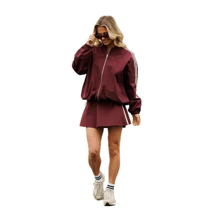 Damen Windbreaker-Jacke Sportlich Hochkragen Seiteneinsätze Norvielle