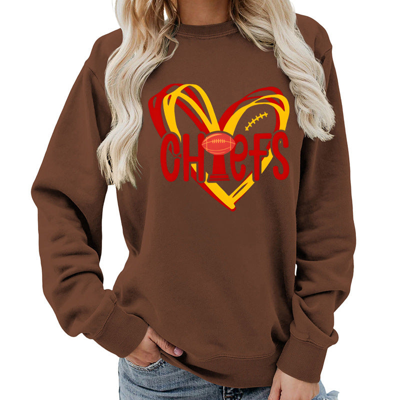 Damen Sweatshirt Herzmotiv Sportgrafiken Norvielle