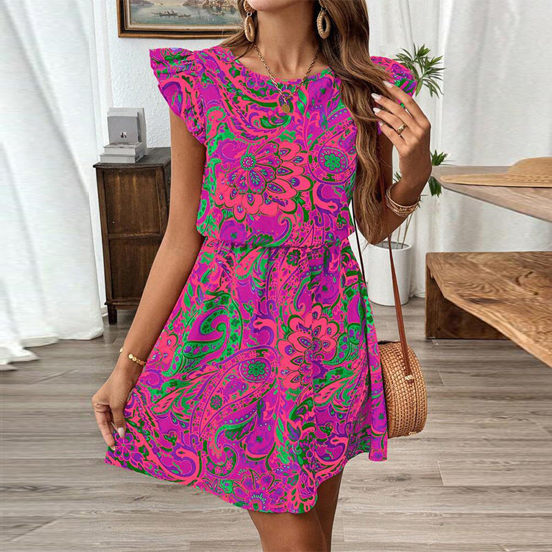 Damen Minikleid Rüschendetails Floralmuster Norvielle - Norvielle