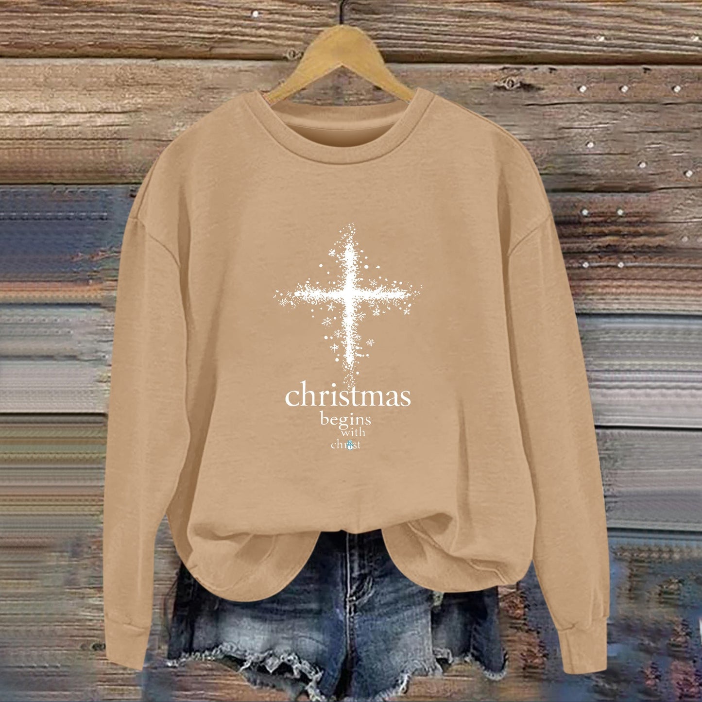Damen Sweatshirt Christliches Motiv Weich Norvielle