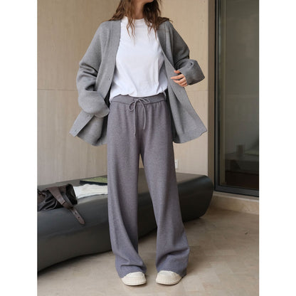 Damen Palazzo-Hose Elastischer Bund Hochtaillierter Stil