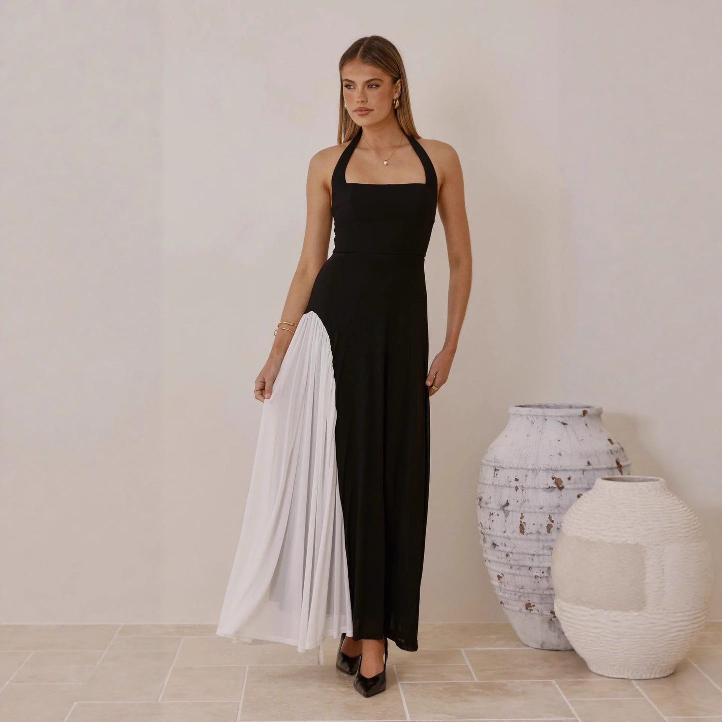 Damen Abendkleid Asymmetrischer Schnitt Elegantes Design