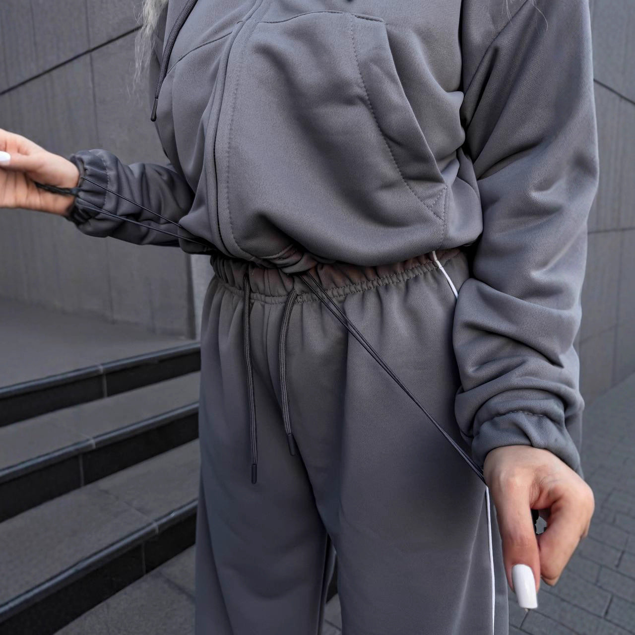 Damen Sportset Elastischer Bund Hochkragen Norvielle