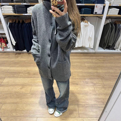 Damen Strickjacke Übergroß Mit Taschen Norvielle