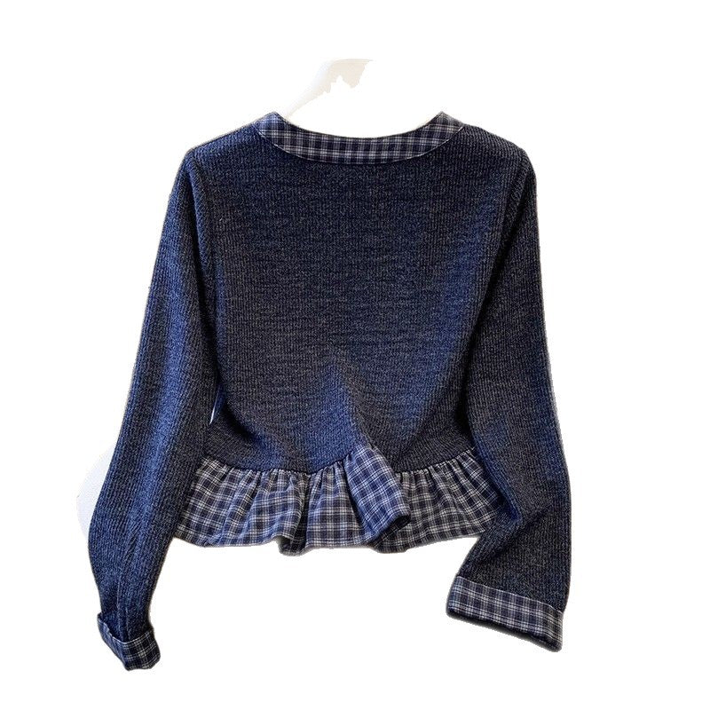 Damen Langarmshirt mit Kragen und Rüschendetails Norvielle
