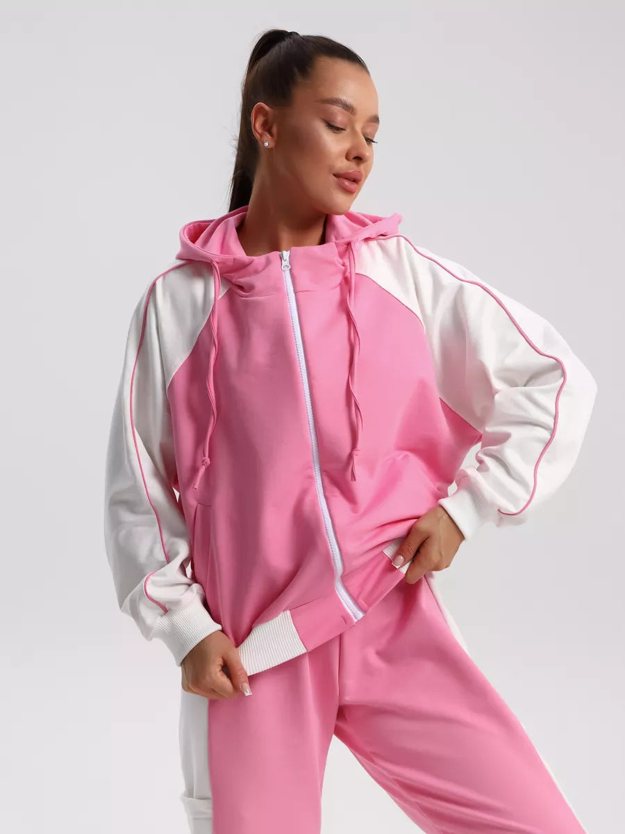 Damen Sportanzug Kapuzenpullover Nagelstreifen Bequem Norvielle