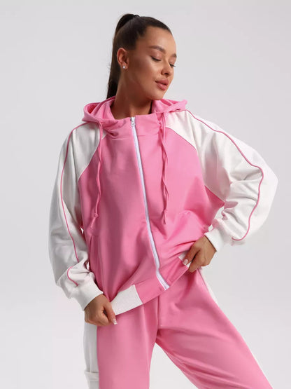 Damen Sportanzug Kapuzenpullover Nagelstreifen Bequem Norvielle