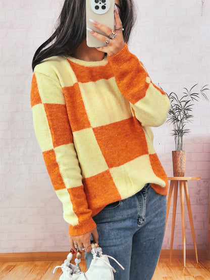 Damen Pullover Karomuster Modern Norvielle