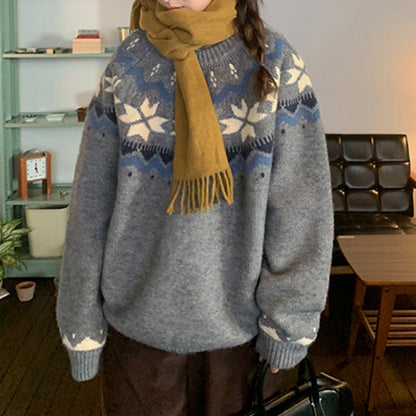 Damen Pullover Kuschelig Wintermuster Norvielle