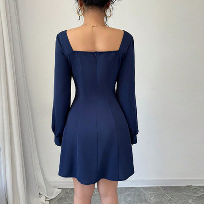 Damen Kleid Kurz Ballonärmel Norvielle