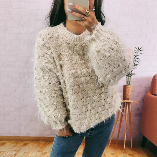 Damen Strickpullover Kuschelig Struktur Norvielle - Norvielle