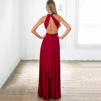 Damen Maxikleid Wickel-Design Figurbetonend Norvielle