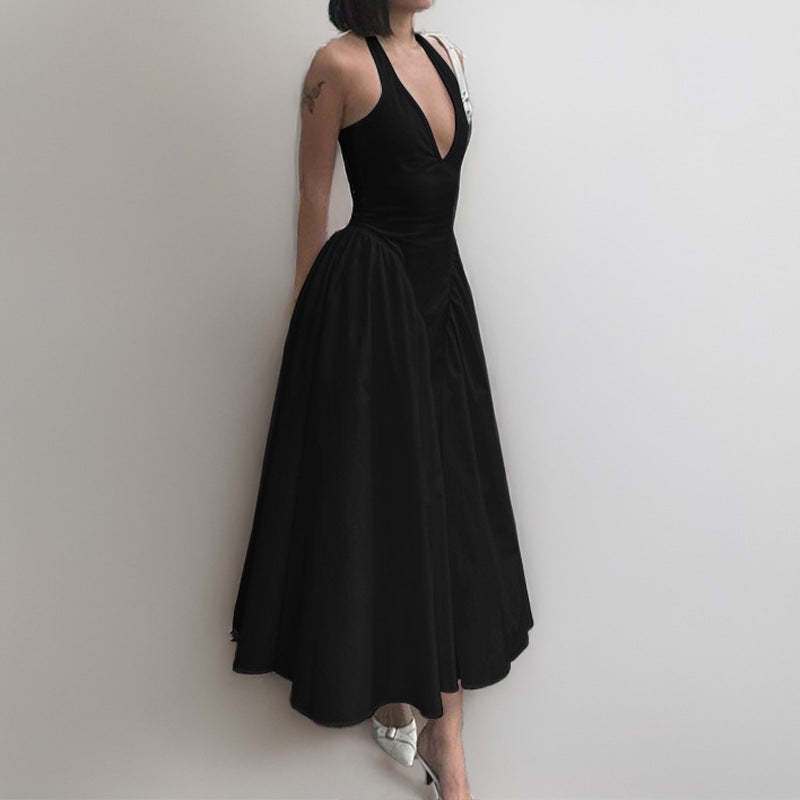 Damen Abendkleid V-Ausschnitt Voluminöser Rock - Norvielle