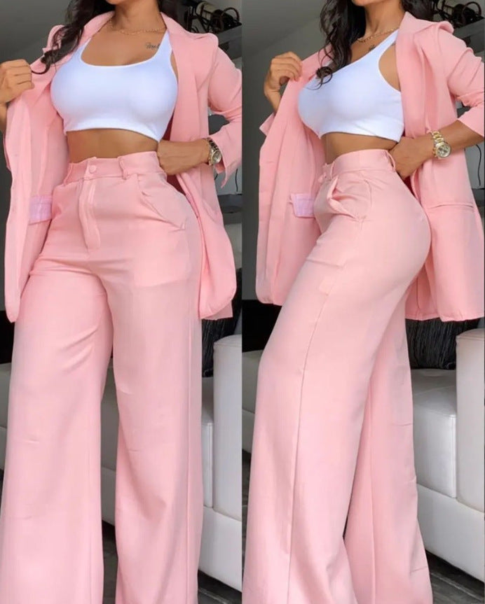 Damen Oversize Blazer Set Bundhose