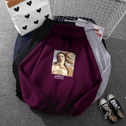 Damen Kapuzenpullover künstlerischer Druck Norvielle