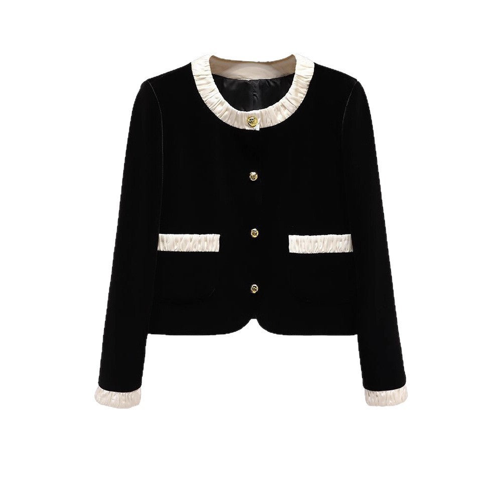 Damen Kurzjacke Elegante Rüsche Norvielle