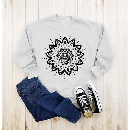 Damen Sweatshirt Mandala-Design Lässig Norvielle