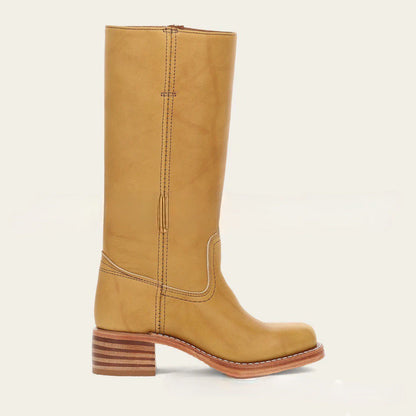 Damen Lederstiefel Westernstil Blockabsatz