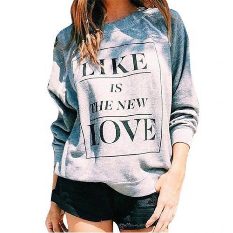 Damen Sweatshirt Lässig Kreativer Schriftzug Norvielle