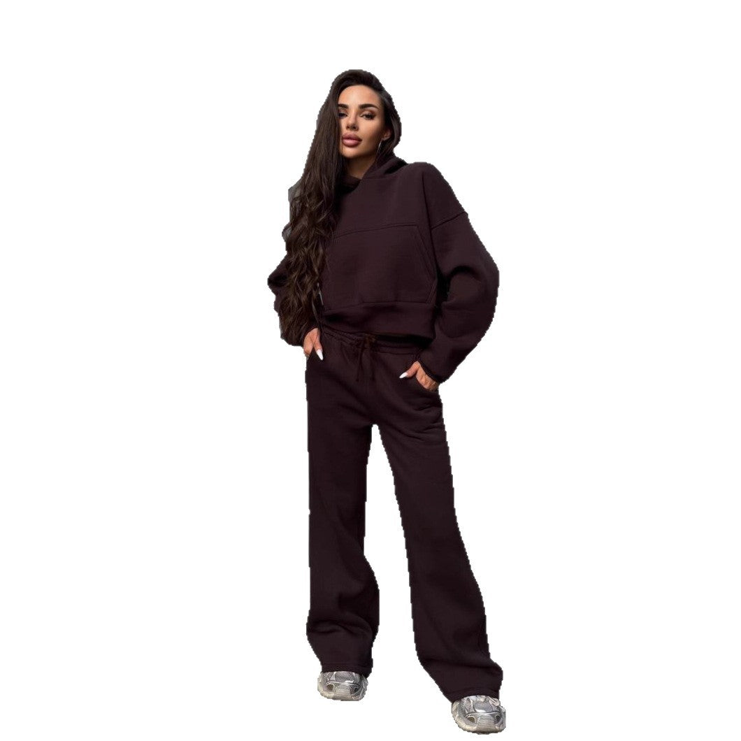 Damen Hoodie Jogginghose Set Cropped Norvielle