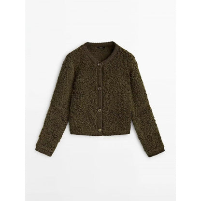 Norvielle Damen Strickjacke Lammwolle