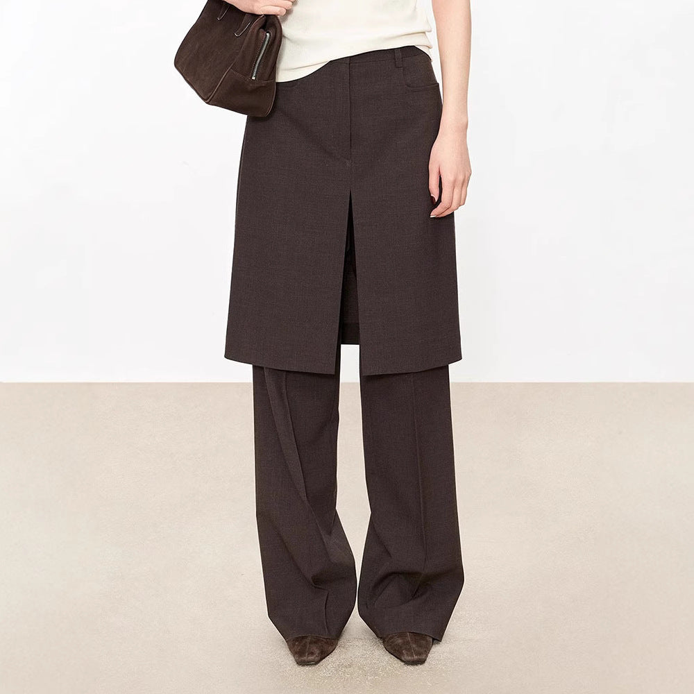 Damen Anzughose Weite Passform Baumwolle Elegant
