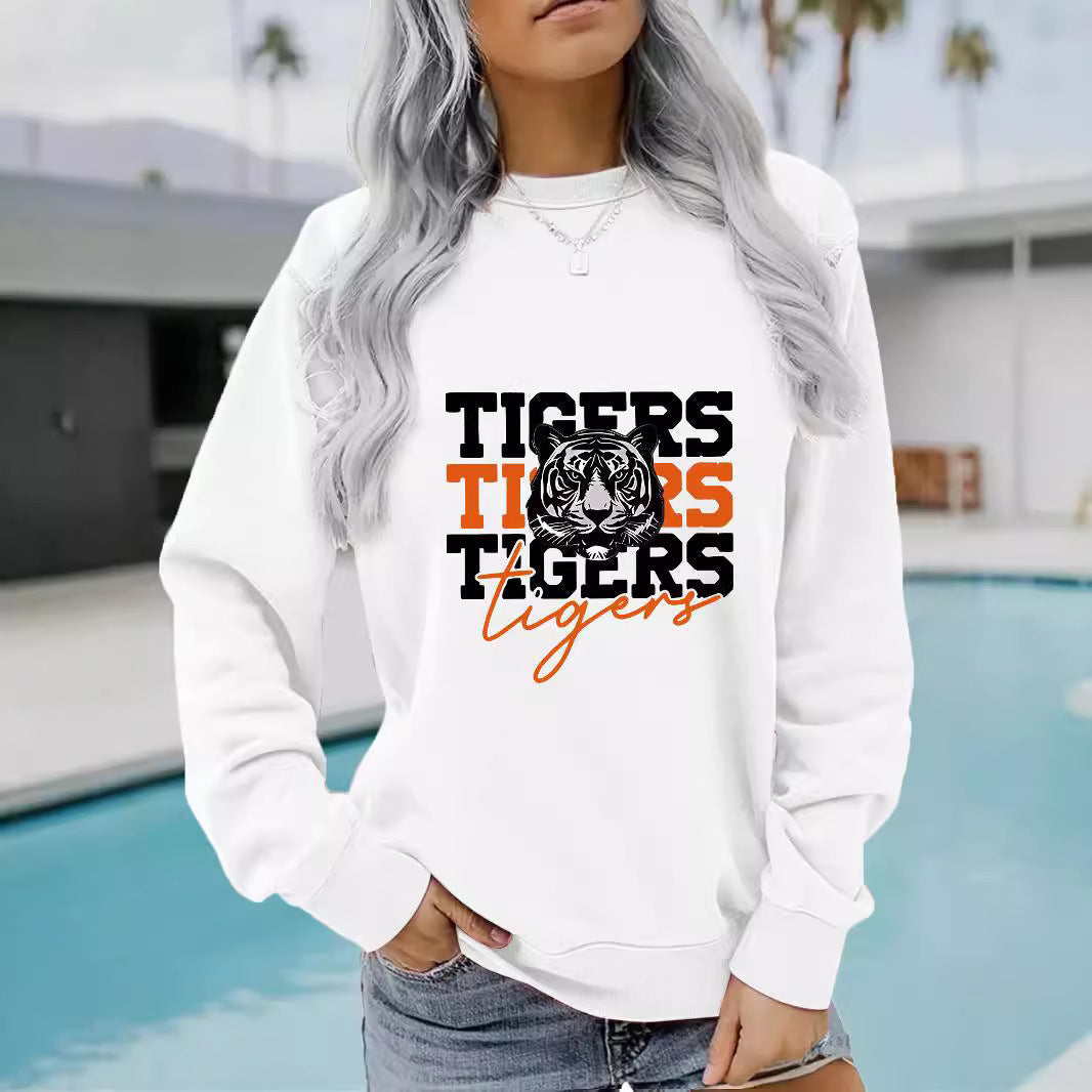 Damen Sweatshirt Tiger-Design Lässig Norvielle