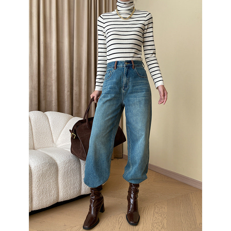 Damen Hochtaillen-Jeans Norvielle Locker