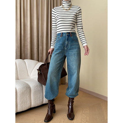 Damen Hochtaillen-Jeans Norvielle Locker