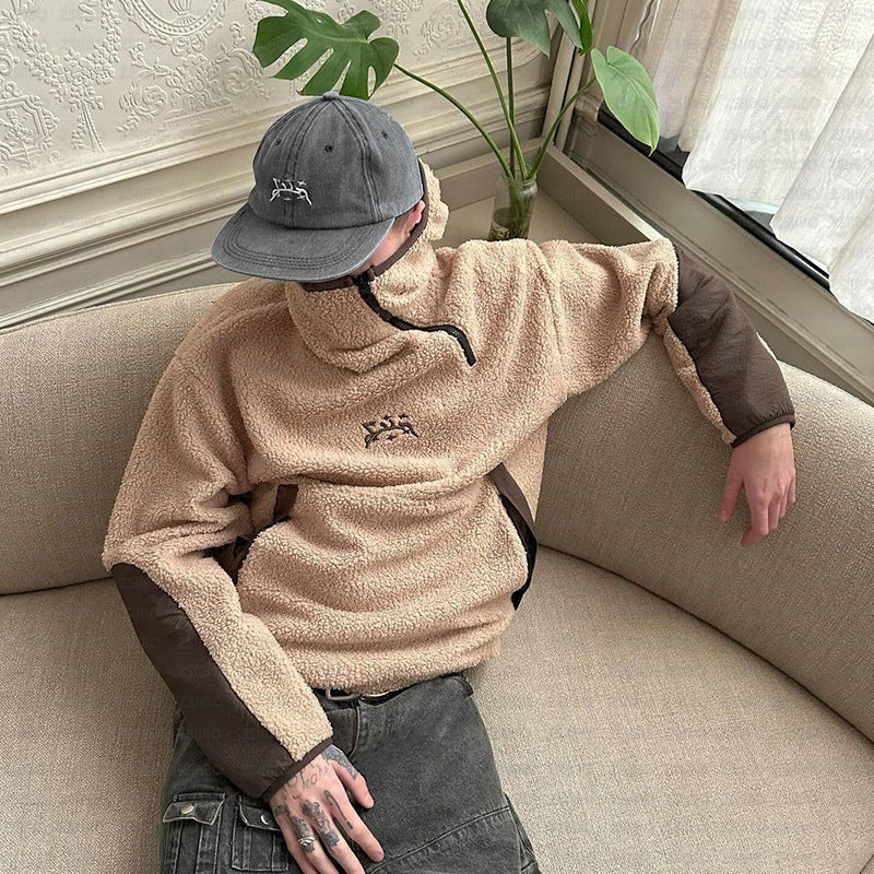 Damen Fleece-Pullover Hochkragen Praktische Taschen Norvielle