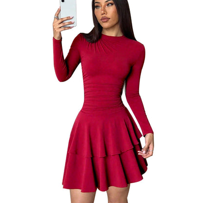Damen Volantkleid Raffiniertes Taillierungsdesign Norvielle