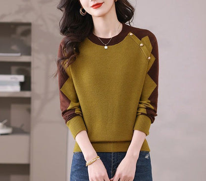 Damen Pullover Lässig Mit Applikationen Norvielle