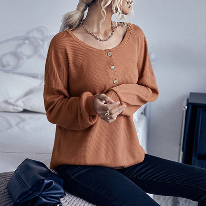 Damen Pullover mit Knöpfen und Struktur Norvielle