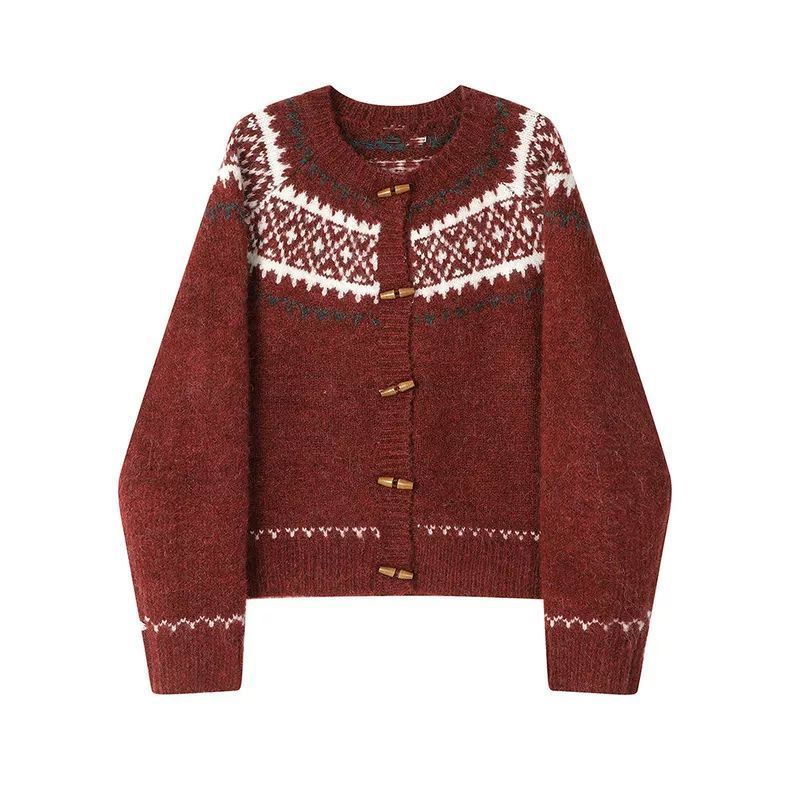 Damen Strickjacke Norwegermuster Norvielle
