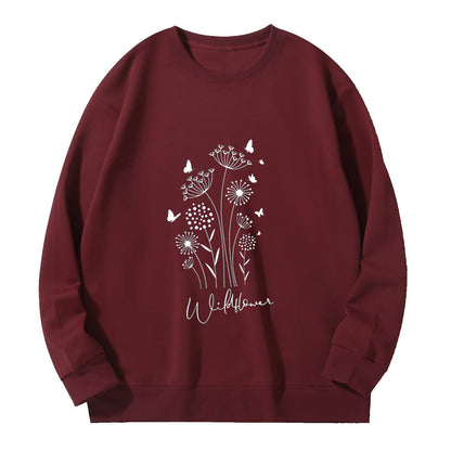 Damen Sweatshirt Floralmuster Kuschelig Weich Norvielle