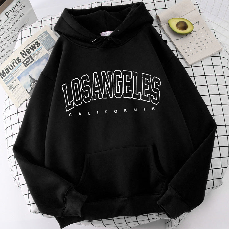 Damen Kapuzenpullover Los Angeles Print Weites Design