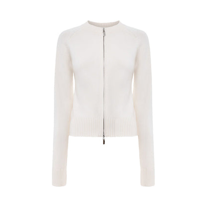 Damen Pullover Weicher Baumwollmix Eleganter Schnitt Beige