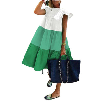 Damen Sommerkleid mit Volantdesign Leicht Blumenmuster