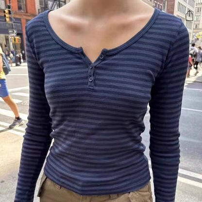 Damen Langarmshirt feine Streifen Norvielle - Norvielle