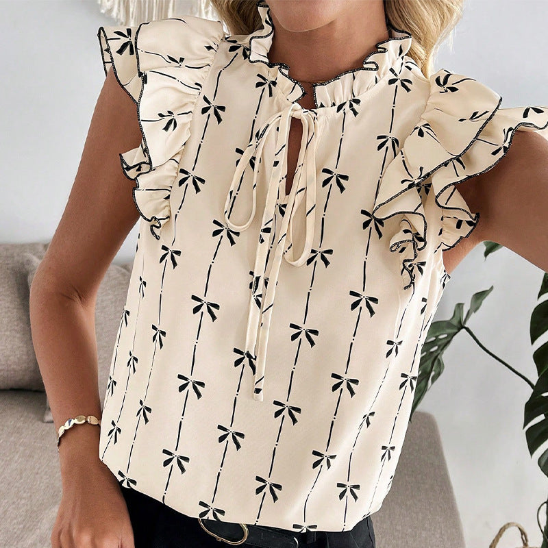 Damen Bluse Floralmuster Rüschendetails Norvielle