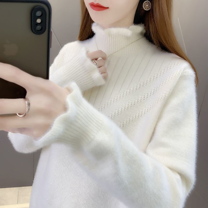 Damen Rollkragenpullover Strukturiertes Design Norvielle