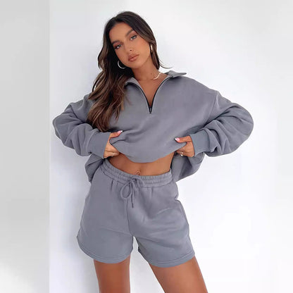 Damen Freizeit-Set Reißverschluss Gummibund Norvielle