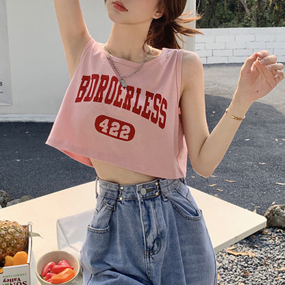 Damen Crop- Bequem Baumwolle Weiß